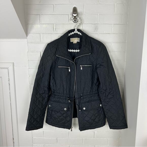 Michael Michael Kors Black Quilted Zip Front Puffer Jacket Size S - Picture 7 of 9